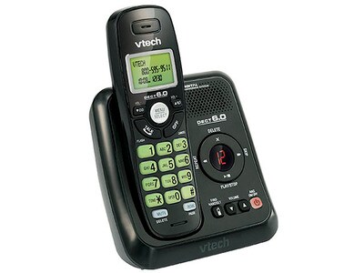 Système de téléphone sans fil et répondeur DECT 6.0 CS6124-11  de VTech - Noir