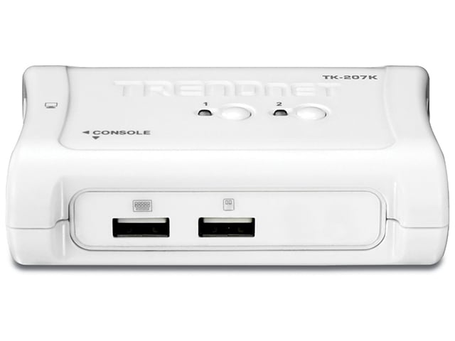 TRENDnet TK-207K 2PORT USB KVM Switch Kit with Cables - White