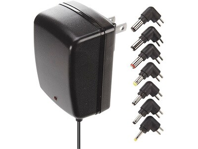 AudioVox RCA Universal AC Power Adapter 500 mA with 7 Tips - Black