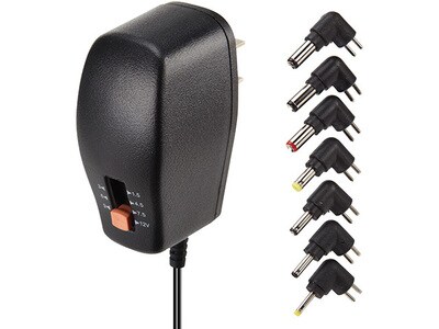 AudioVox RCA Universal AC Power Adapter 300 mA with 7 Tips - Black