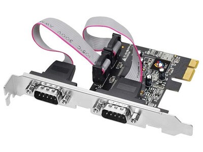 SIIG JJ-E02111-S1 2-Port RS232 Serial PCIe with 16950 UART Serial Adapter