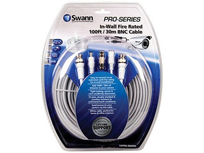 Swann SWPRO-30MFRC-GL In-Wall Fire Rated 30m (100') BNC Cable
