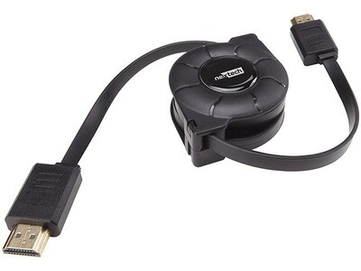 Nexxtech 1.2m (4') Retractable HDMI-to-HDMI Cable - Black