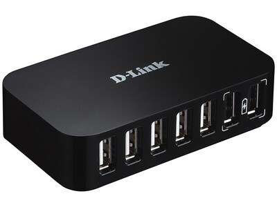 D-Link DUB-H7BL 7-Port USB 2.0 Hub - Black