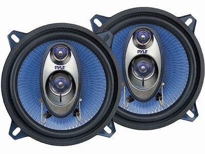 Pyle Car Audio PL53BL, 5.25", 200W with Three-Way Speakers (Pair) - Black