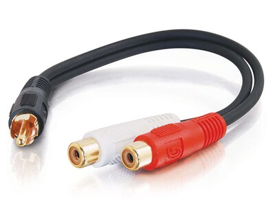 C2G 03177 152.4mm (6") Value Series One RCA Mono Male to Two RCA Stereo Female Y-Cable