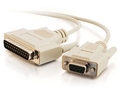 C2G 03019 1.8m (6') DB25 Male to DB9 Female Serial RS232 Null Modem Cable