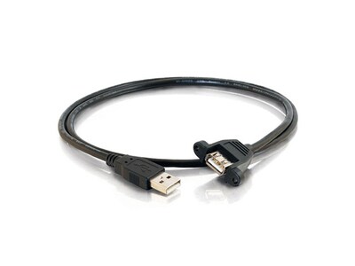 C2G 28064 1m (3') Panel-Mount USB 2.0 A Male to A Female Cable