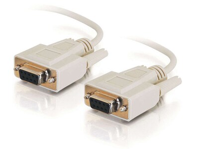 C2G 10480 0.3m (1') DB9 F/F Serial RS232 Null Modem Cable - Beige
