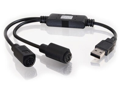 C2G 32185 0.3m (1ft) USB to PS/2 Keyboard/Mouse Adapter Cable - Black
