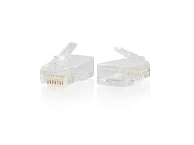 C2G 00888 RJ45 Cat6 Modular Plug for Round Solid & Stranded Cable - 25 Pack