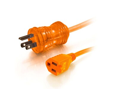 C2G 48061 15.2m (50') 16 AWG Hospital Grade Power Extension Cord (NEMA 5-15P to NEMA 5-15R) - Orange