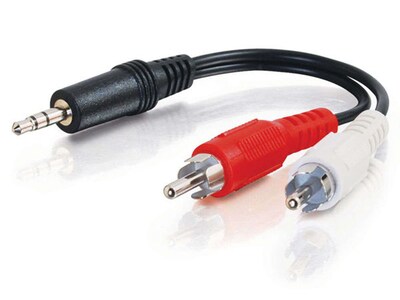 C2G 40421 152.4mm (6") Value Series One 3.5mm Stereo Male to Two RCA Stereo Male Y-Cable