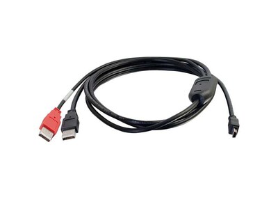 C2G 28107 1.8m (6') USB 2.0 One Mini-B Male to Two A Male Y-Cable
