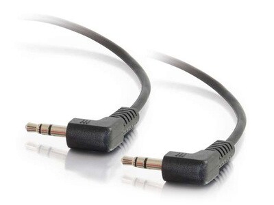 Câble audio stéréo avec prise 3,5 mm M/M à angle droit de 1,5 pi C2G
