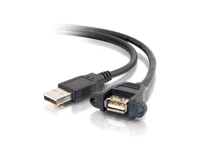 C2G 28062 45cm (1.5') USB 2.0 A M/F Panel-Mount Cable