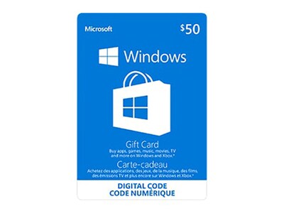Carte de 50 $ pour la boutique Windows Store de Microsoft - Canada