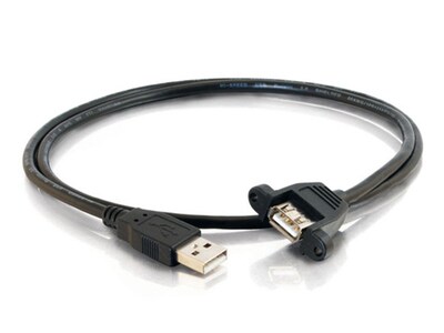 Câble USB 2,0 mâle A à USB femelle A pour installation sur panneau de 2 pi C2G