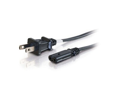C2G 27398 1.8m (6ft) 18AWG 2-Slot Non-Polarized Power Cord (NEMA 1-15P to IEC320C7)