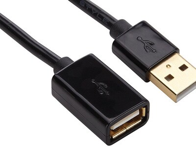 Câble d'extension USB A mâle vers A femelle 2.0V de 3 m (10 pi) de VITAL - noir