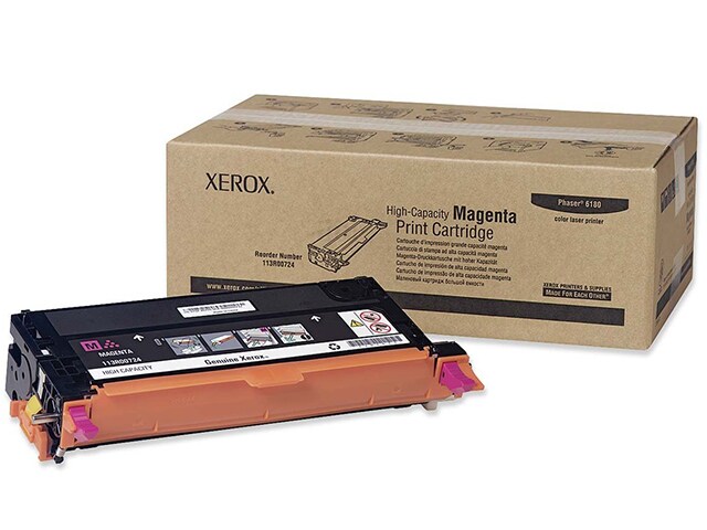 Xerox 113R00724 High-Capacity Print Cartridge for Phaser 6180 Series – Magenta