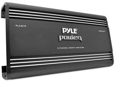 Pyle PLA4278, 2000W, with 4-Channel Bridgeable MOSFET Amplifier - Black