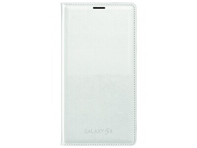 Étui portefeuille Flip Wallet de Samsung pour supertéléphone Samsung Galaxy S5 - Blanc