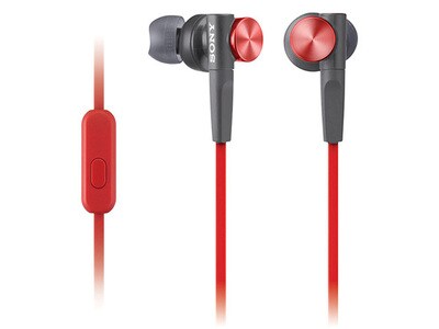 Sony MDRXB50APR Deep Bass In-Ear Wired Earbuds with In-line Controls - Red