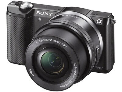 Appareil photo sans miroir Sony a5000 ILCE5000LB de 20,1 Mpx à objectif 16-50mm, avec capacités Wi-Fi et NFC