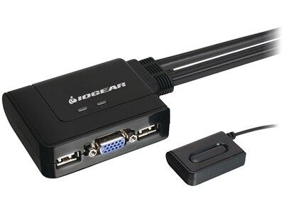 Commutateur KVM GCS22U d'IOGEAR à 2 ports USB   avec câbles et télécommande