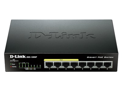 D-Link DGS-1008P 8-Port Gigabit Unmanaged Switch