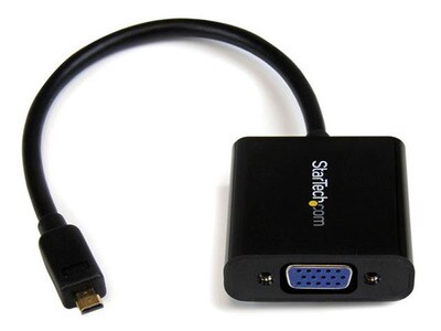 StarTech 1920x1080 Micro HDMI-to-VGA Adapter Converter - Black