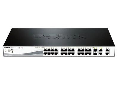 Commutateur intelligent DES-1210-28P de D-Link à 24 ports pour Ethernet rapide PoE