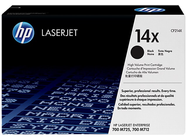 Cartouche d’encre en poudre haute capacité LaserJet 14X de HP – noir (CF214X)