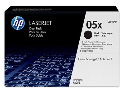 Cartouches de toner LaserJet 05x de HP -paquet de 2 - noir (CE505XD)
