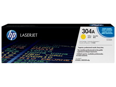 Cartouche de toner d'origine LaserJet 304A (CC532A) de HP - jaune