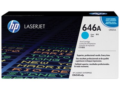 Cartouche de toner LaserJet 646A de HP - cyan (CF031A)