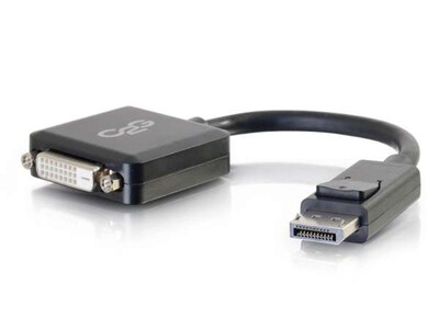 Convertisseur adaptateur à câble DisplayPort 54321 de 8 po mâle à femelle à liaison simple DVI-D de C2G - noir