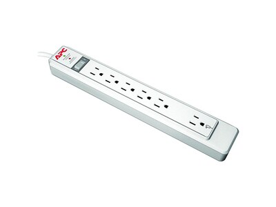 APC P6N SurgeArrest, AC 120V, 6 Outlet with Ethernet Protection - White