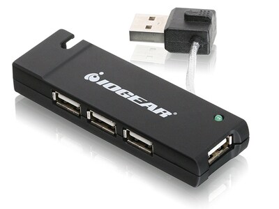Concentrateur à 4 ports USB 2.0 GUH285W6 d’IOGEAR – ensemble trilingue – noir