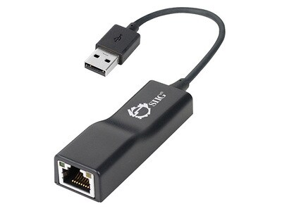 SIIG JUNE0012S1 USB 2.0 Fast Ethernet Adapter - Black