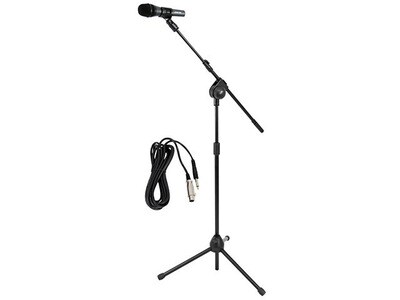Pyle PMKSM20 Microphone and Tripod Stand with Extending Boom & Mic Cable Package