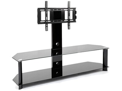 TygerClaw LCD8006BLK 30"-50" Double Layer TV Stand with Mounting Bracket - Black