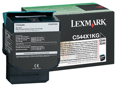 Lexmark C544X1KG Extra High Yield Return Program Toner Cartridge - Black