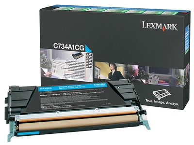 Lexmark C734A1CG Return Program Toner Cartridge - Cyan