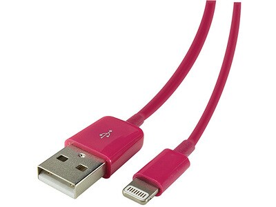 Nexxtech 1.2m (4') Charge & Sync Lightning-to-USB Cable - Raspberry