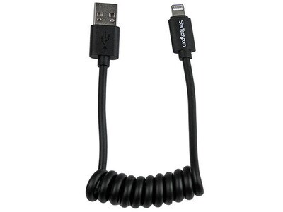 Câble USB à connecteur Lightning spiralé de 0,3 m (1 pi) de StarTech - Noir