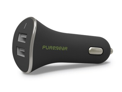PureGear 4.8A Dual USB Car Charger (No Cable) - Black