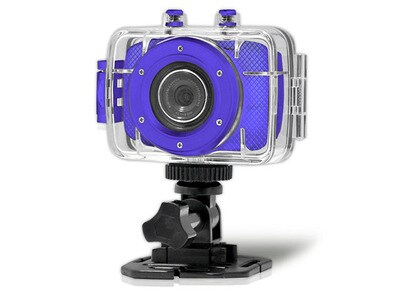 Pyle HD Sport Action Camera with Shockproof Case and Mount - Blue