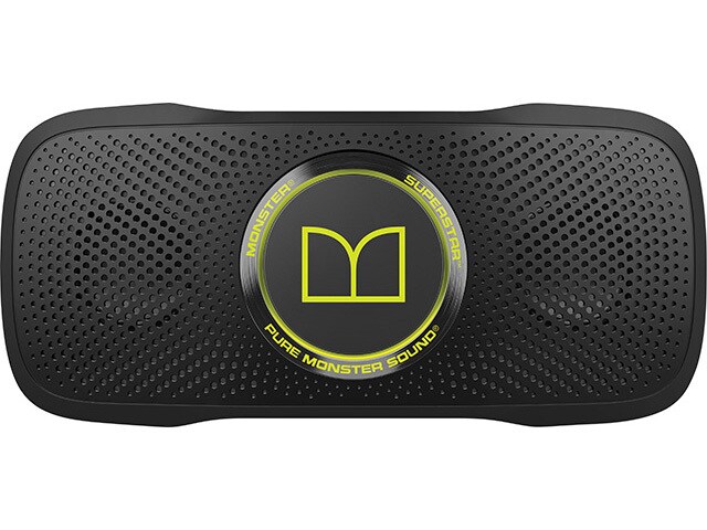 MonsterÂ® SuperStarâ„¢ BackFloat High Definition BluetoothÂ® Speaker - Black & Neon Green
